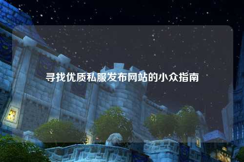 尋找優(yōu)質私服發(fā)布網(wǎng)站的小眾指南